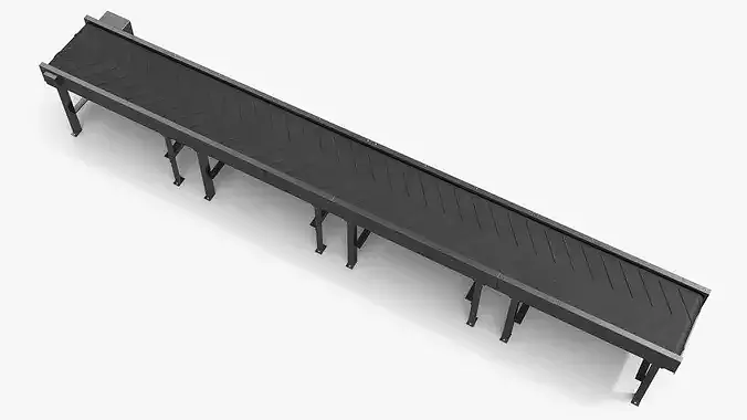 Straight Chevron Belt Conveyor 3D model 4