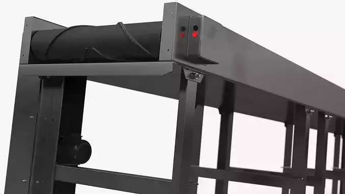 Straight Chevron Belt Conveyor 3D model 7