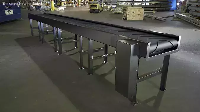 Straight Chevron Belt Conveyor 3D model