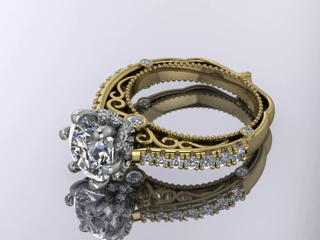 Elegant Ring Jewelry Gold 3D print model