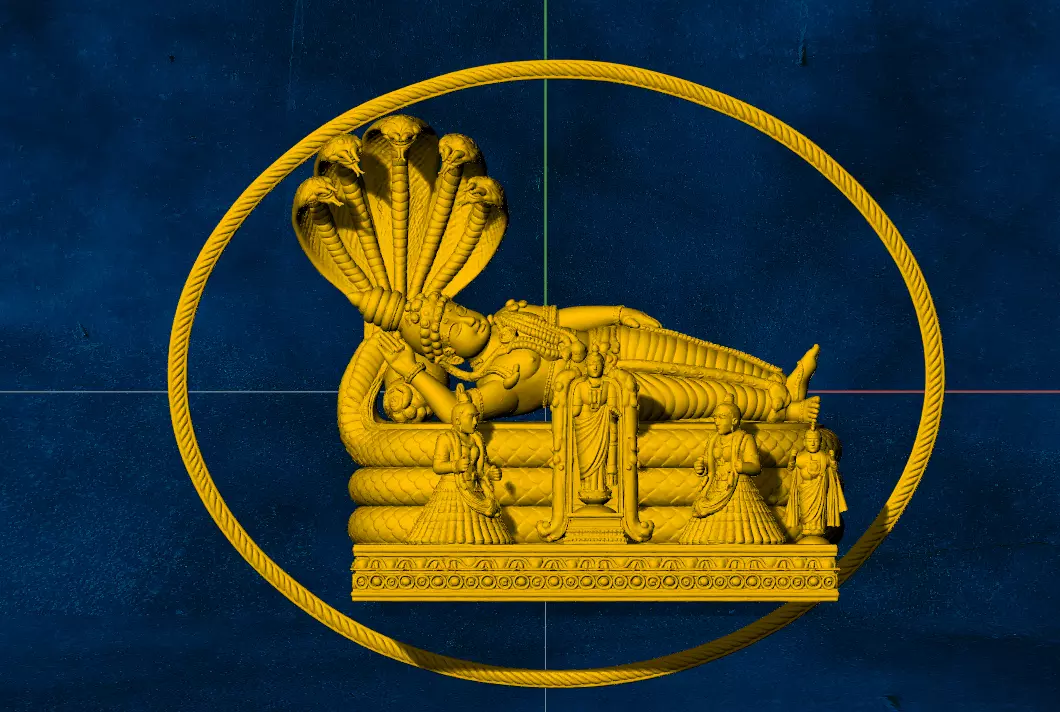 VISHNU SNAKE NAGA SESHU LOCKET GOLD SILVER HINDU 3D print model