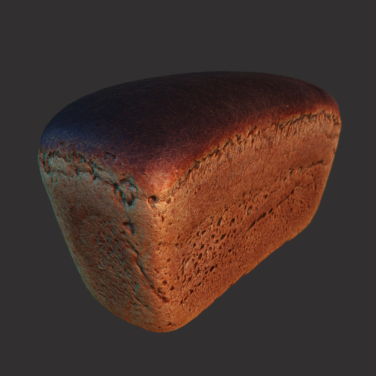 Soviet Brick Bread Low-poly 3D model_6