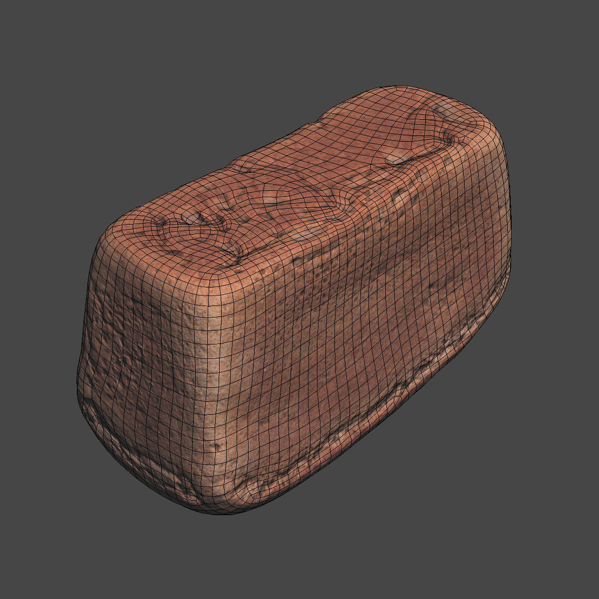 Soviet Brick Bread Low-poly 3D model_8