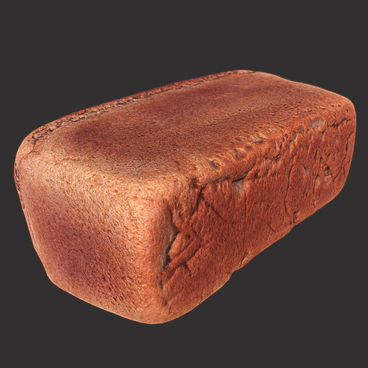 Soviet Brick Bread Low-poly 3D model_4