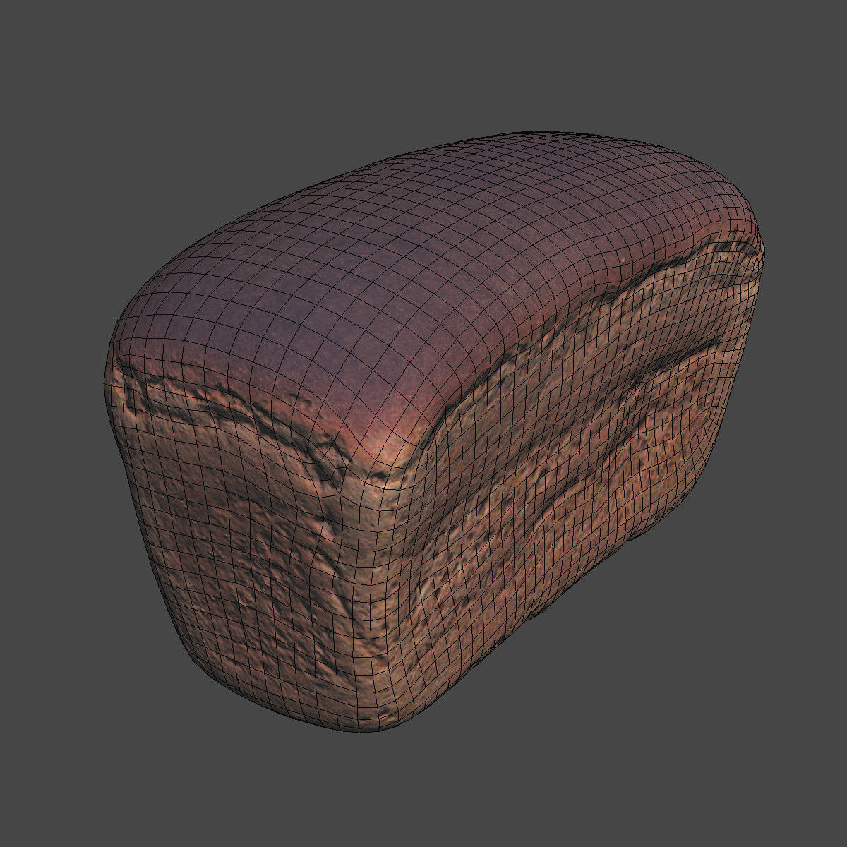 Soviet Brick Bread Low-poly 3D model_7