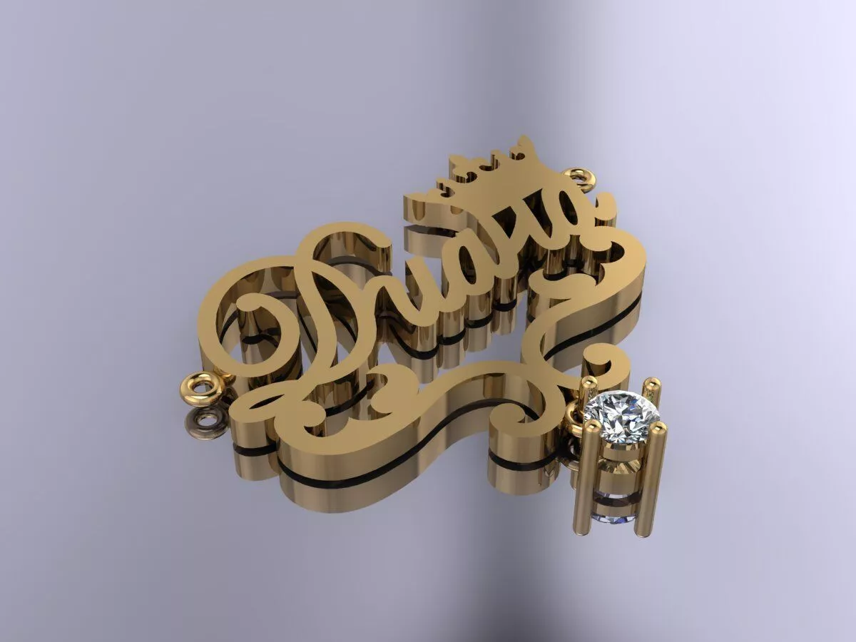 Diana pendant Gold 3d model 3D print model