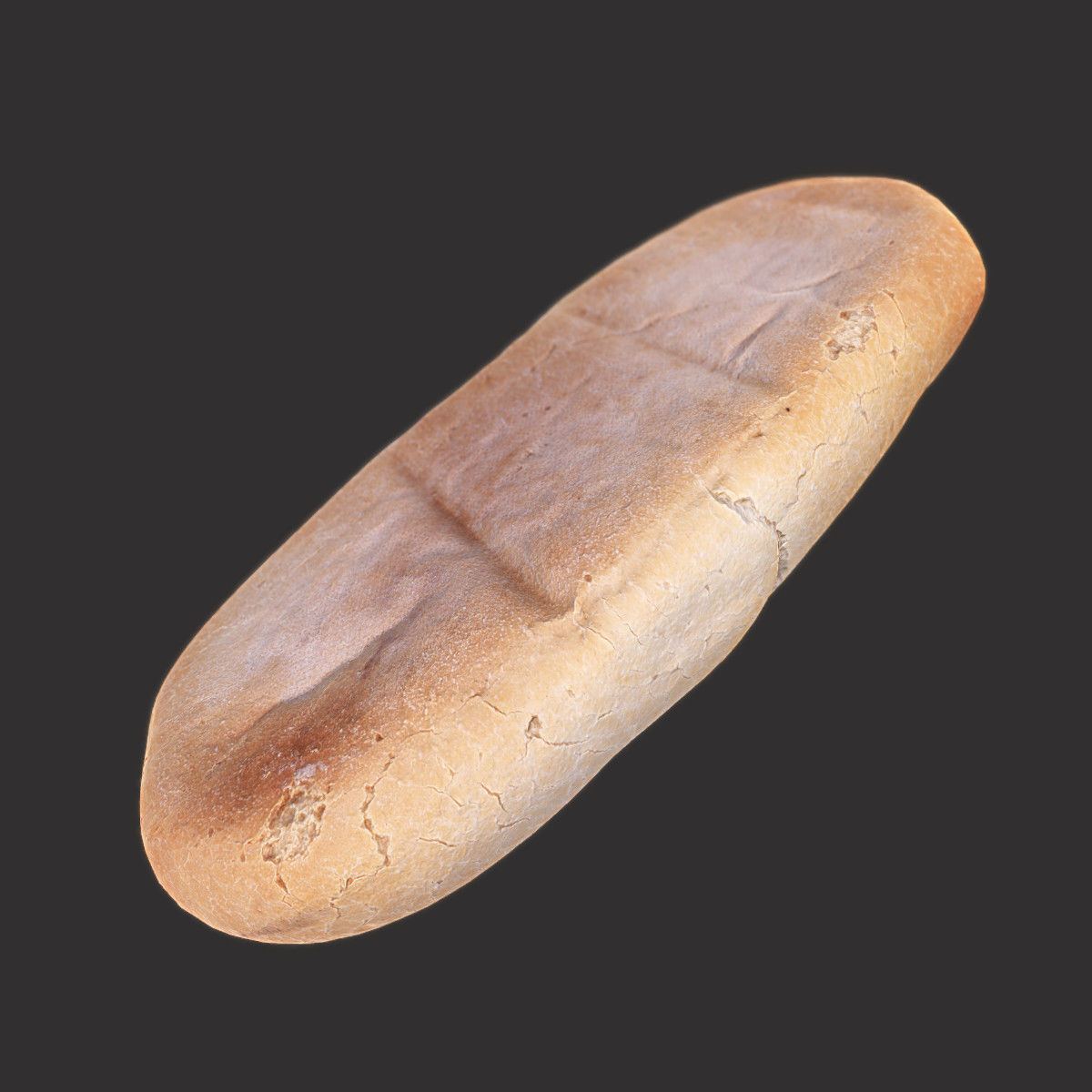 White Loaf of Bread Low-poly 3D model_4