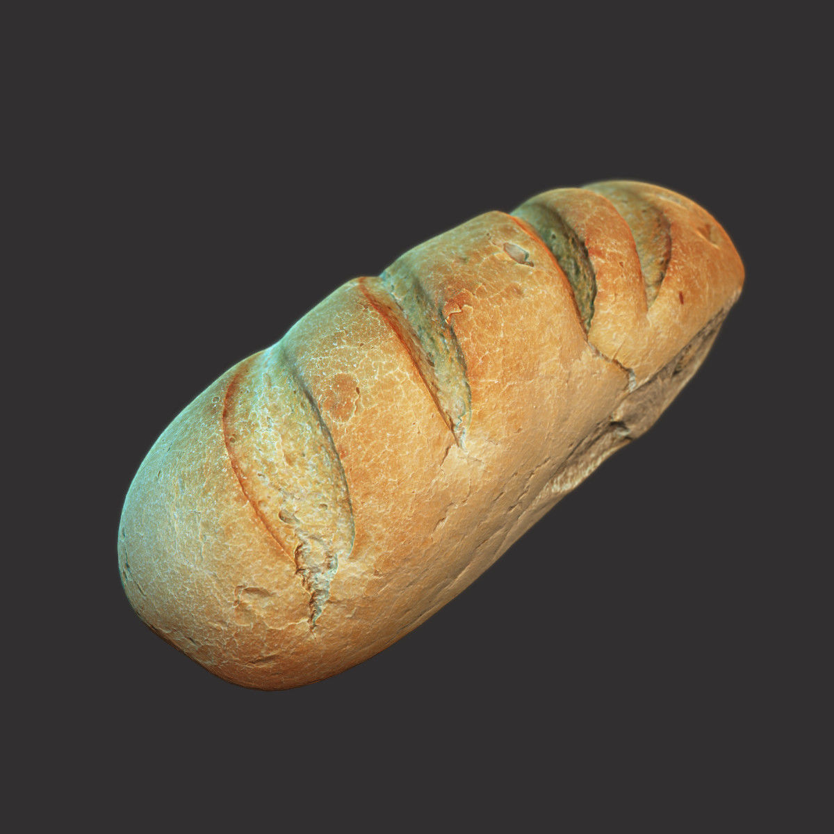 White Loaf of Bread Low-poly 3D model_8