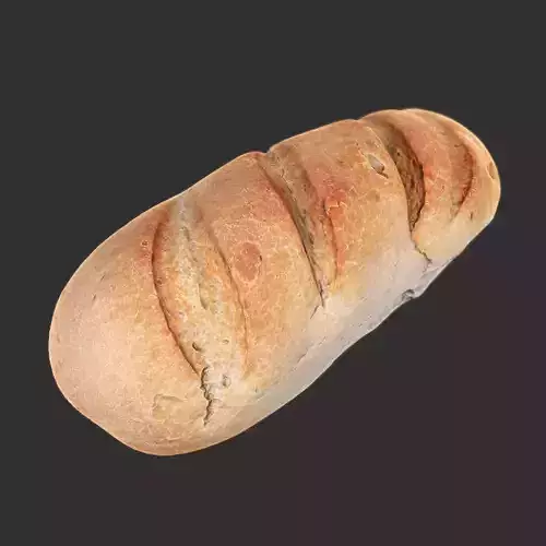 White Loaf of Bread Low-poly 3D model