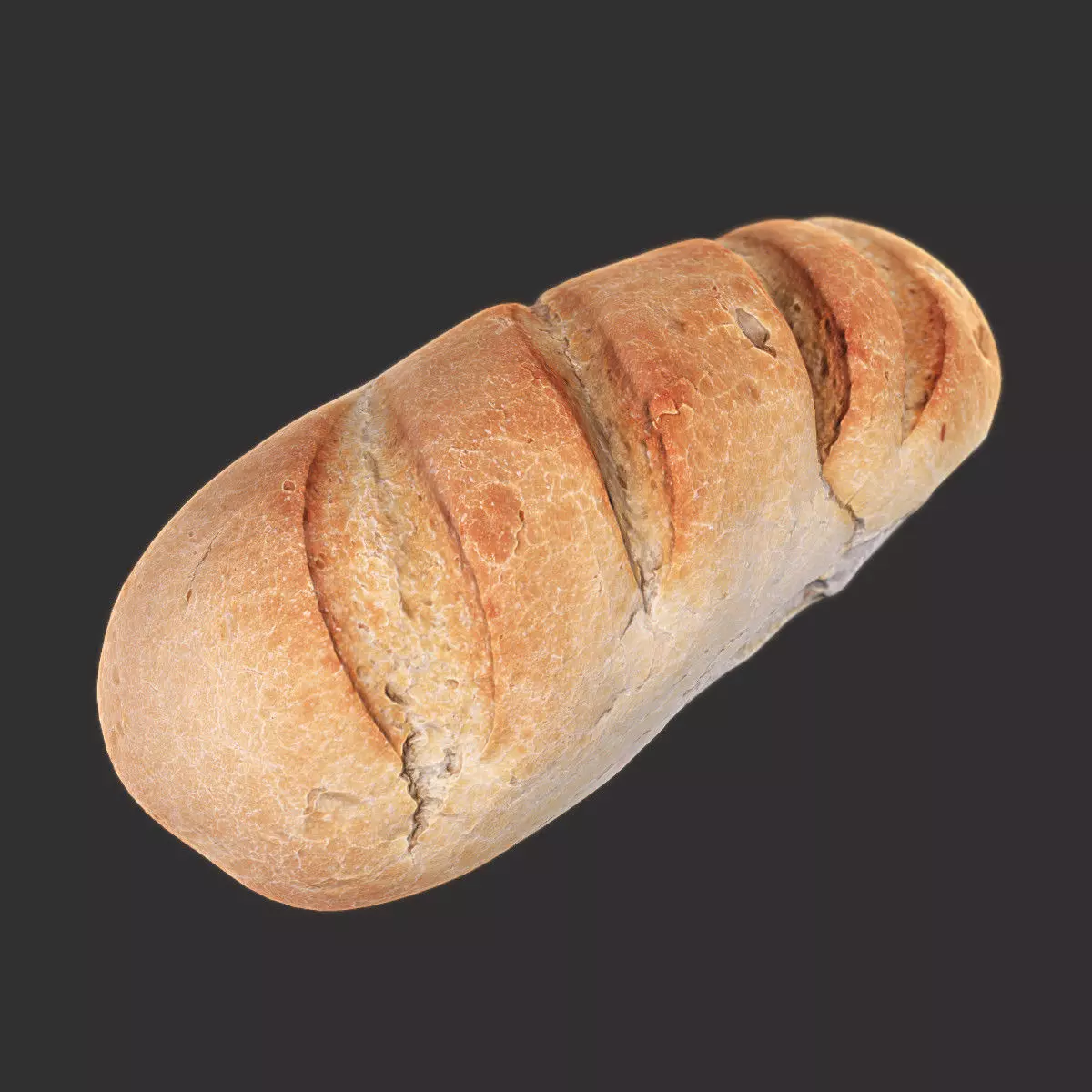 White Loaf of Bread Low-poly 3D model_0