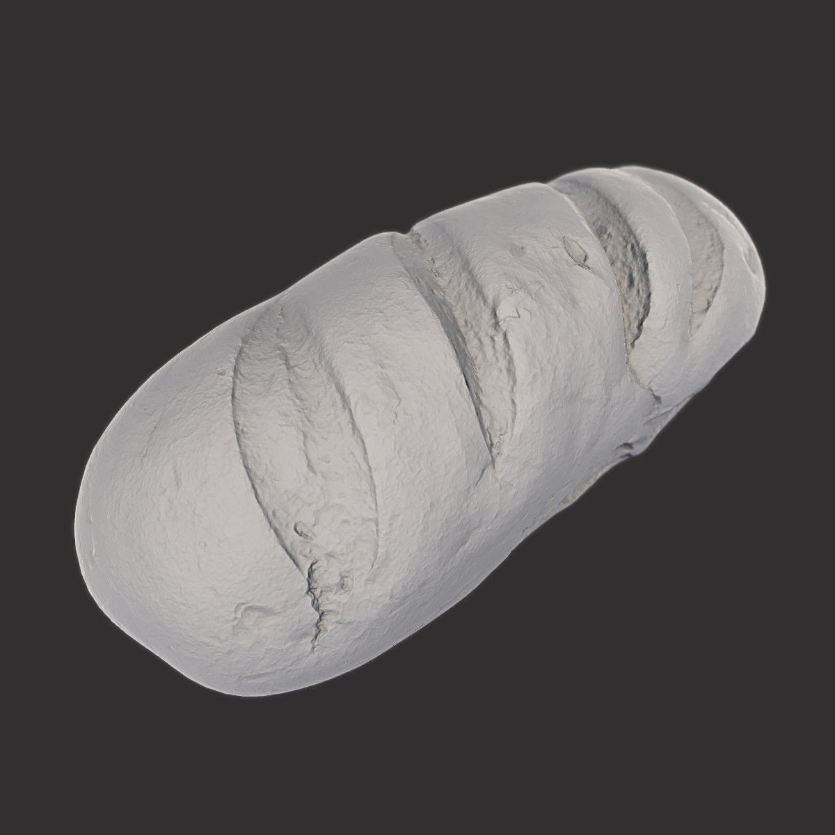 White Loaf of Bread Low-poly 3D model_1