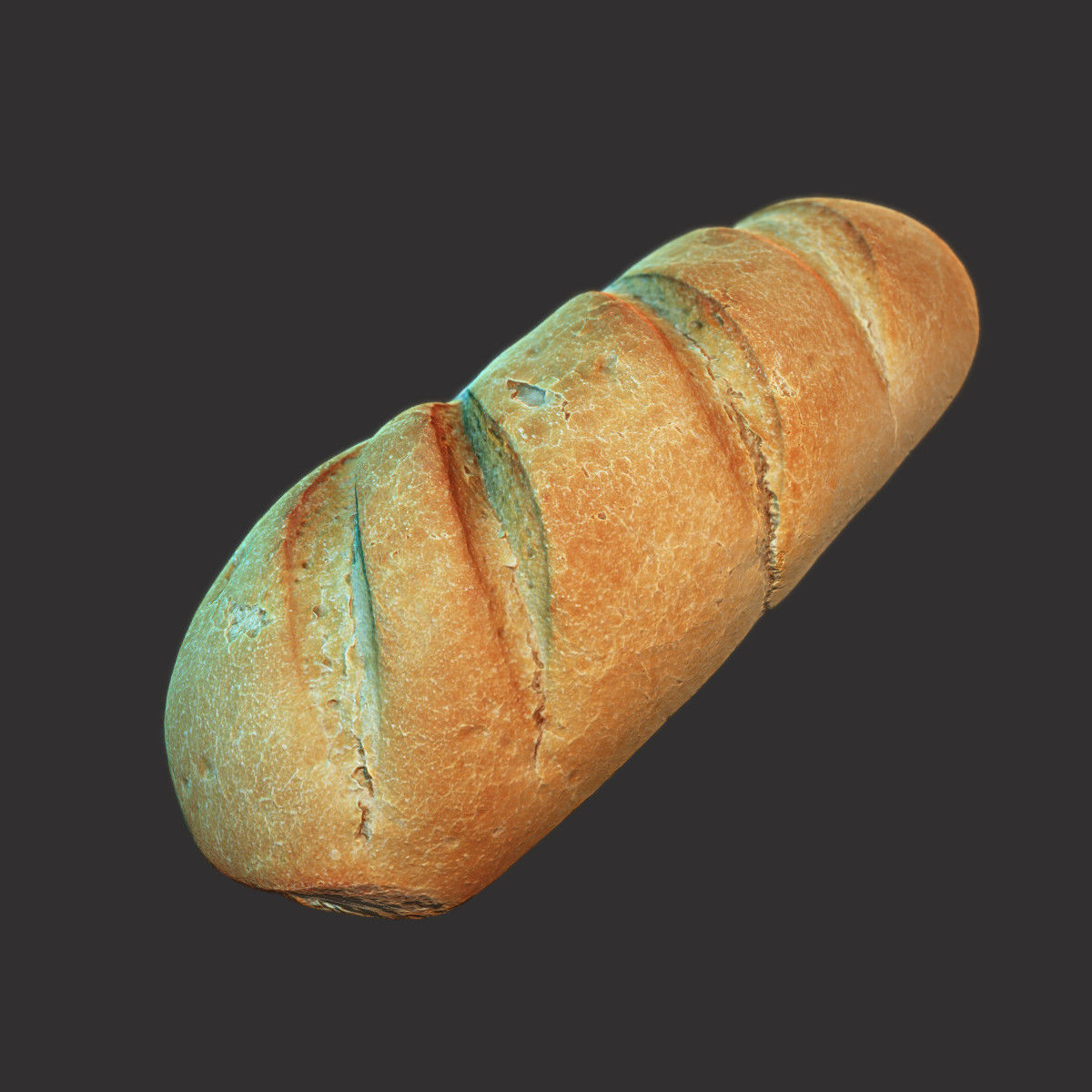 White Loaf of Bread Low-poly 3D model_7