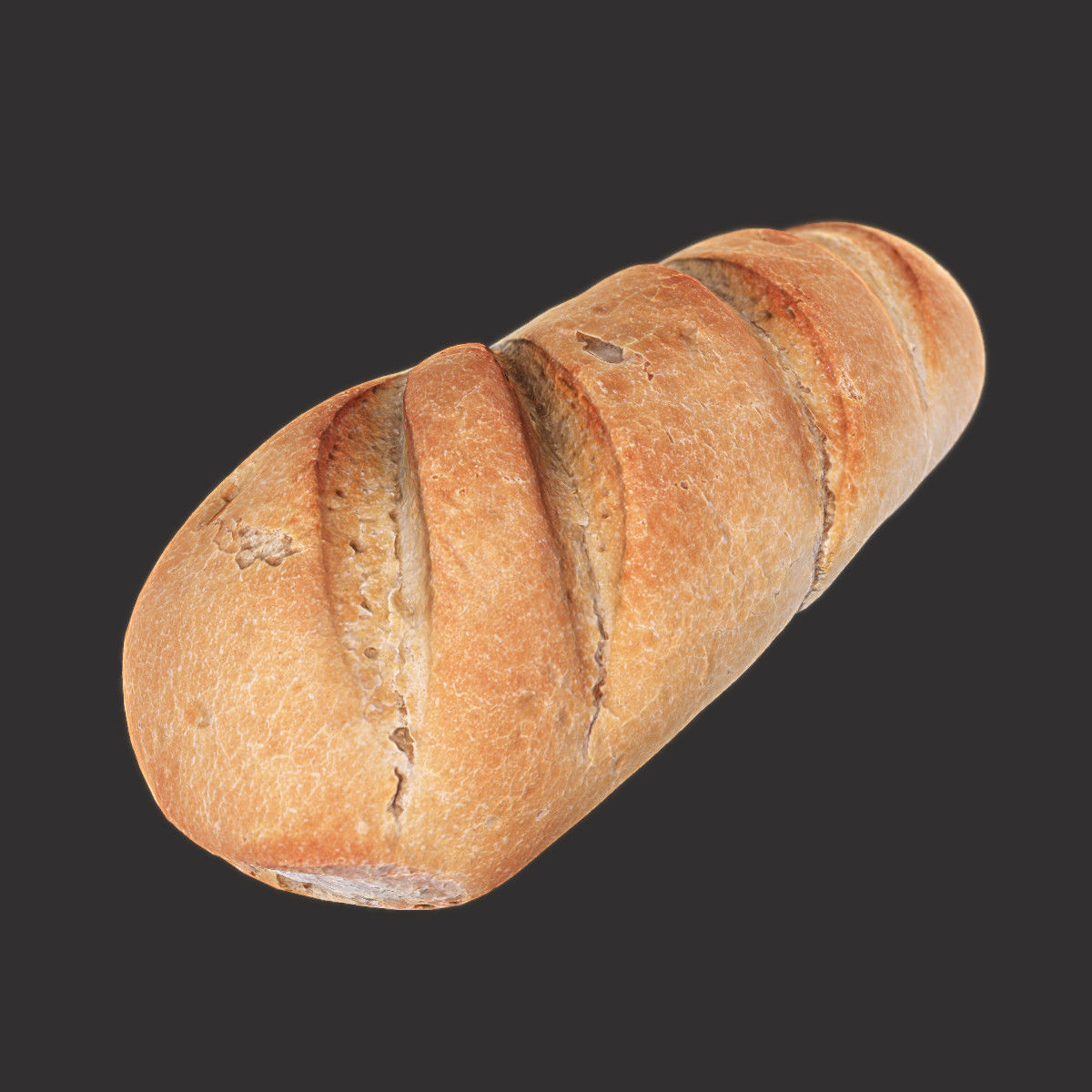 White Loaf of Bread Low-poly 3D model_2