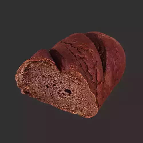 Brown Loaf of Bread Cut
