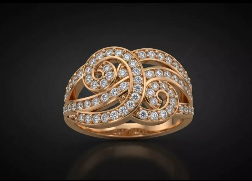 Diamond Ring 3D Model Jewelry CAD Design 3D print model