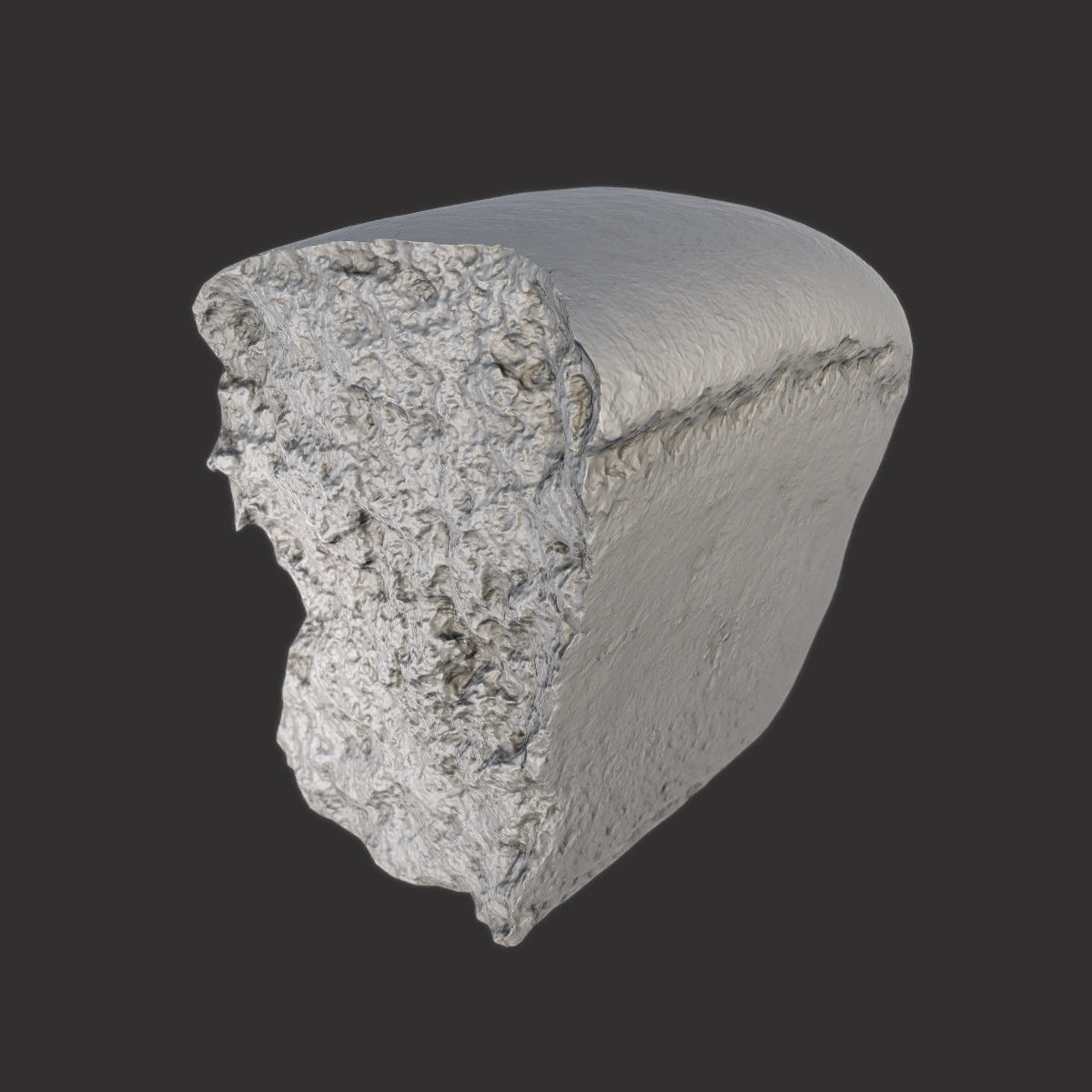 Soviet Brick Bread Cut Low-poly 3D model_5