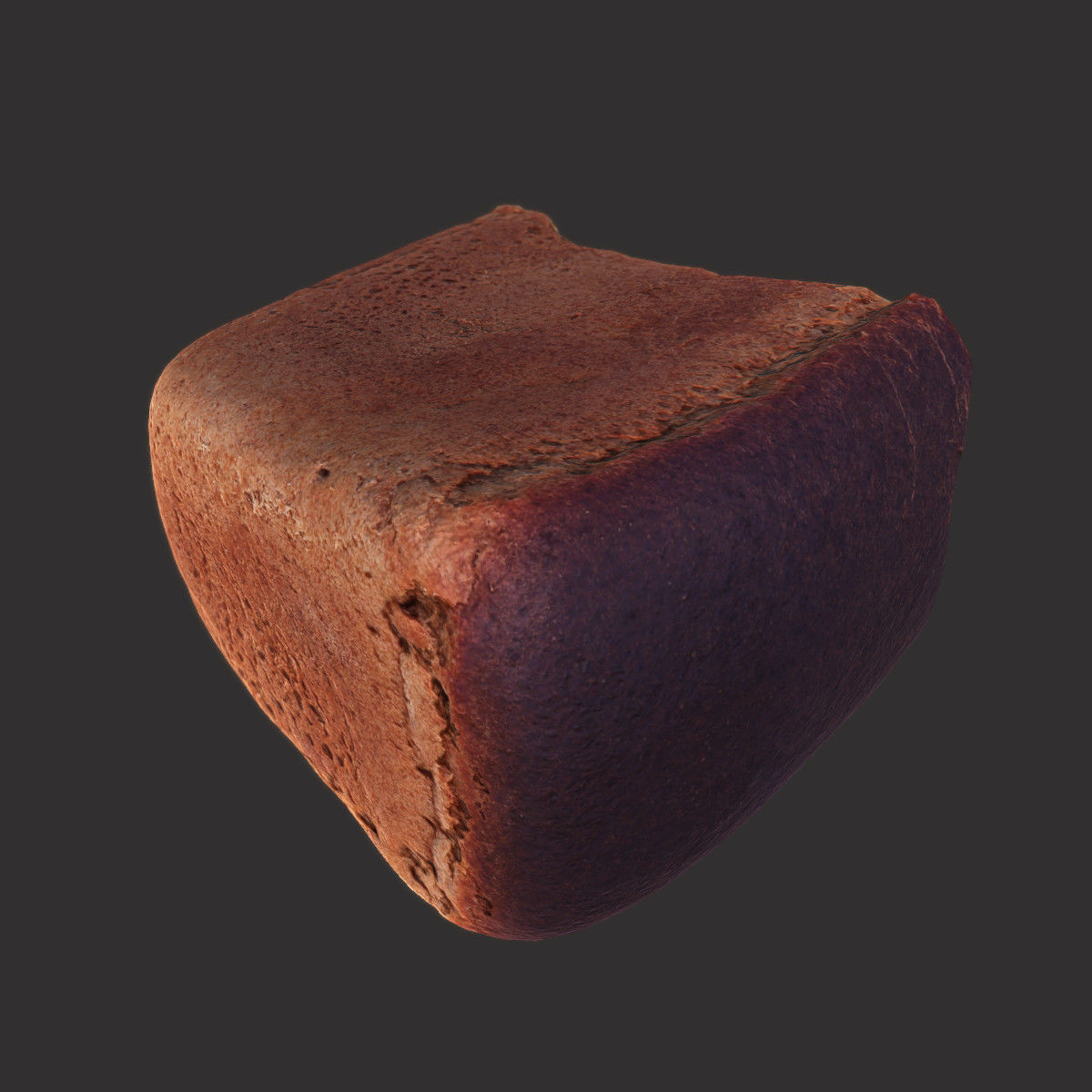 Soviet Brick Bread Cut Low-poly 3D model_2