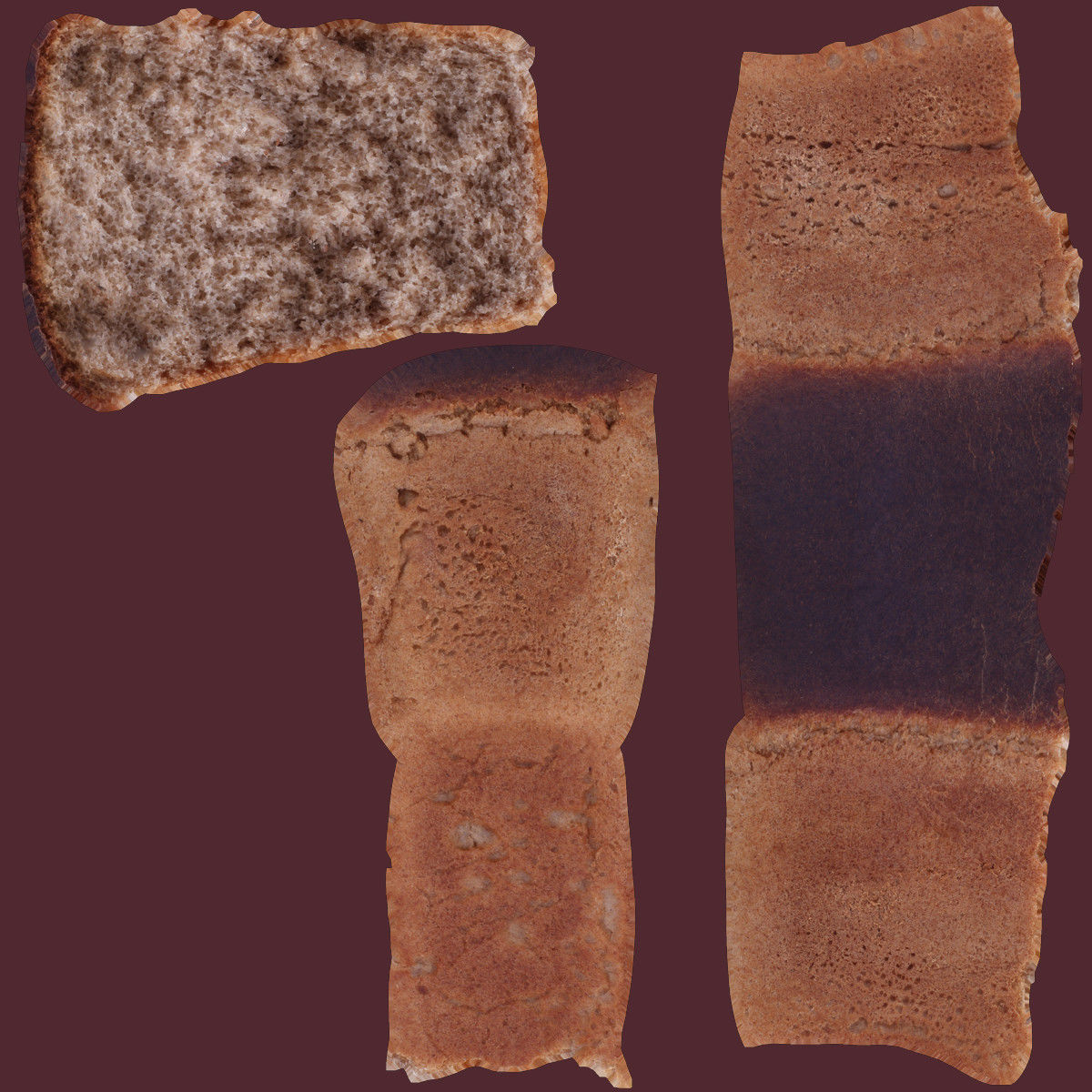 Soviet Brick Bread Cut Low-poly 3D model_10