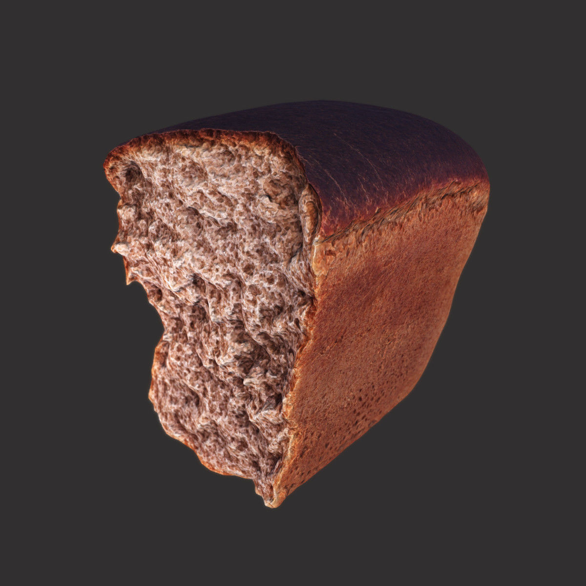 Soviet Brick Bread Cut Low-poly 3D model_4