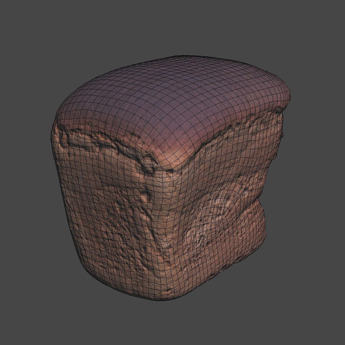 Soviet Brick Bread Cut Low-poly 3D model_8