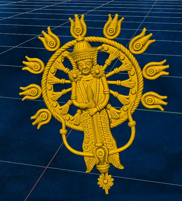 god ear pin murthy gold silver locket 3D print model