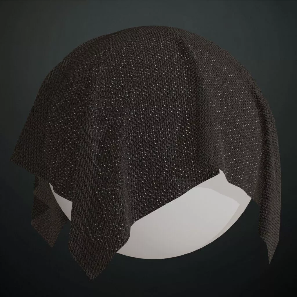 Black Fabric Transparent Mesh Sheer Net Pattern PBR Seamless Texture