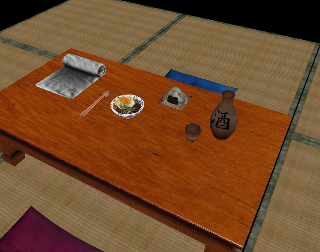 Asian table  Low-poly 3D model_1