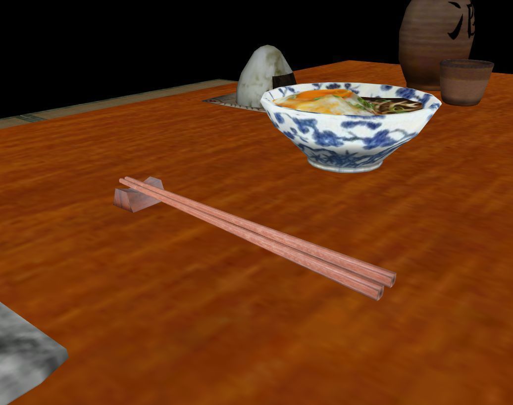 Asian table  Low-poly 3D model_2