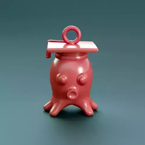 Graduation octopus keychain