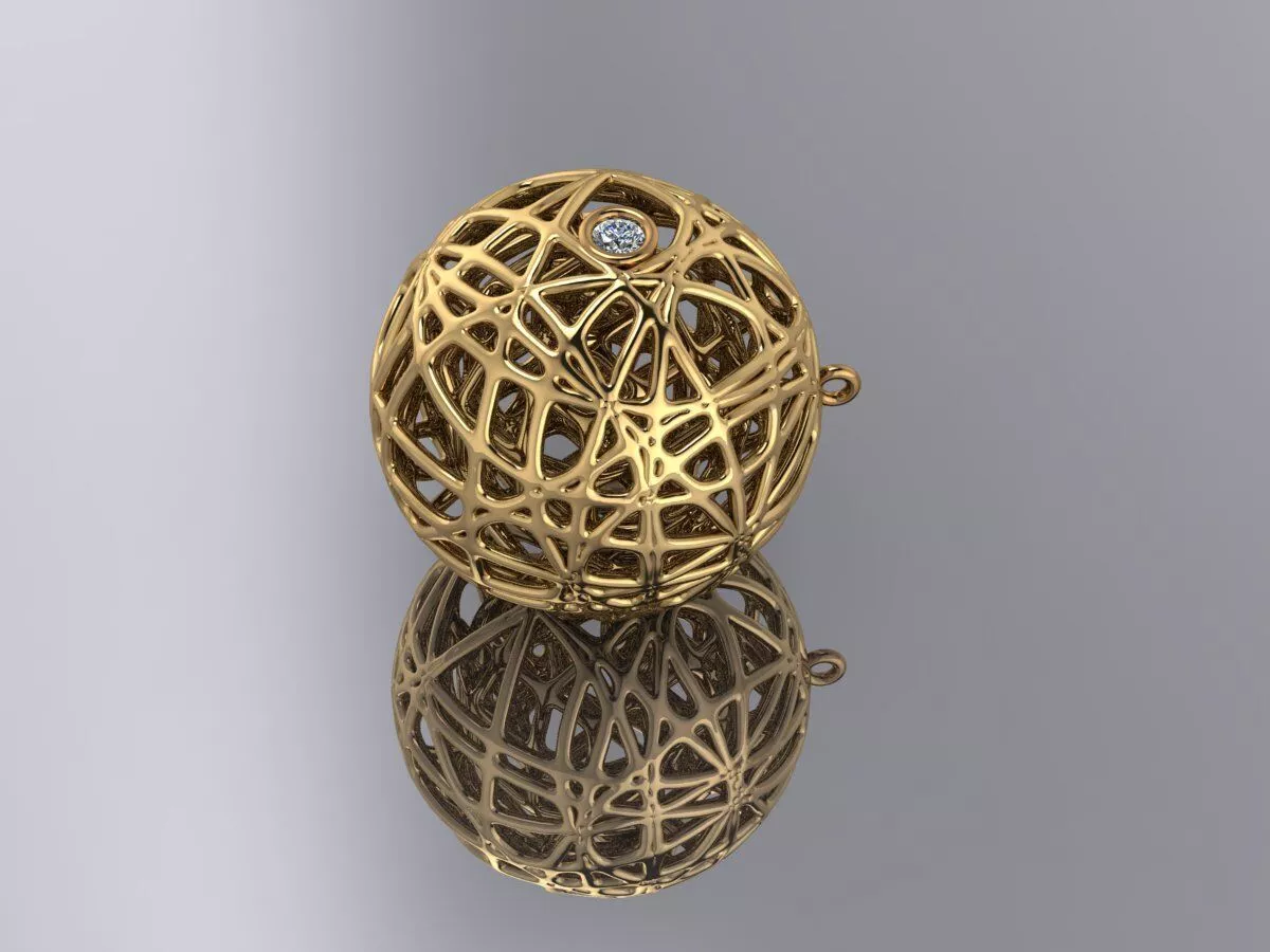 Coil Pendant with Stone 3D print model