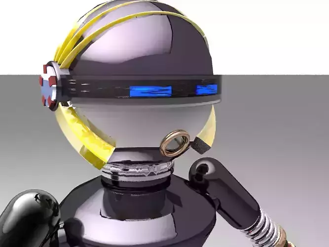 Humanoid low poly robot Free 3D model