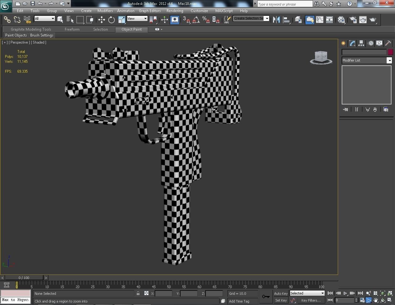 Mac 10 Low-poly 3D model_8