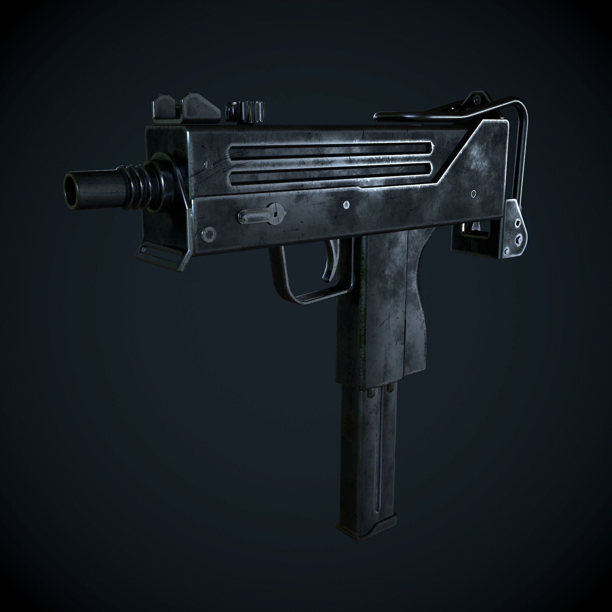Mac 10 Low-poly 3D model_2