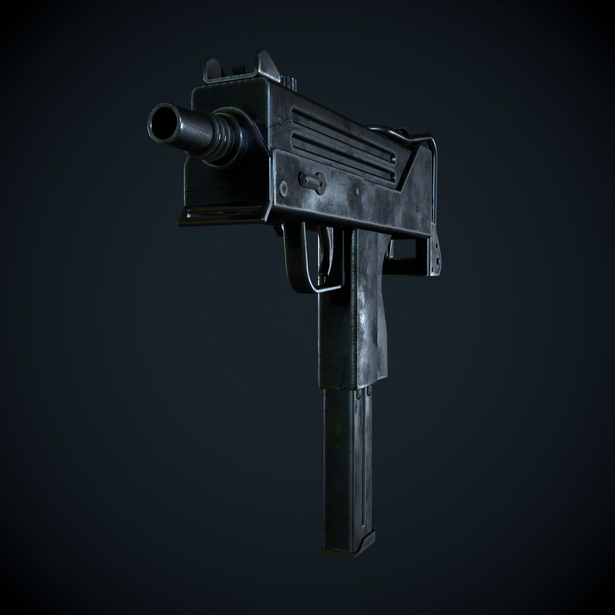 Mac 10 Low-poly 3D model_1
