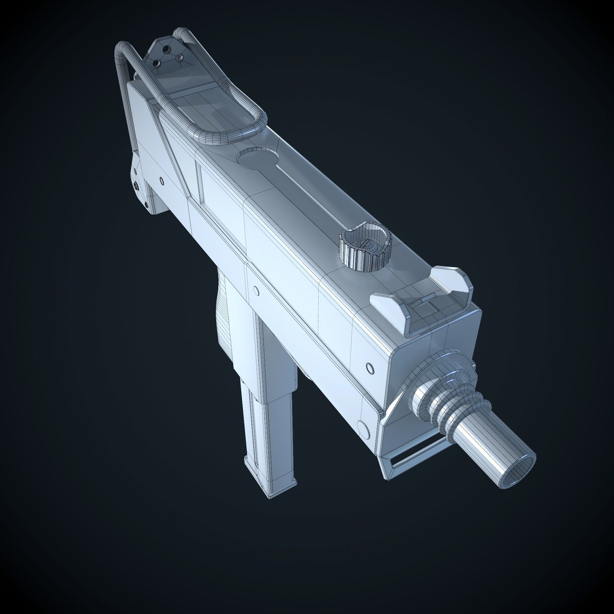 Mac 10 Low-poly 3D model_6