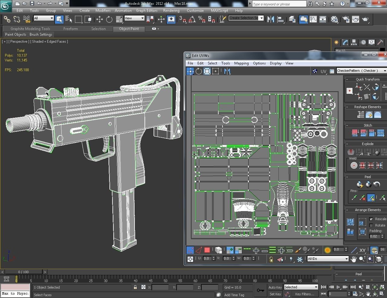 Mac 10 Low-poly 3D model_9