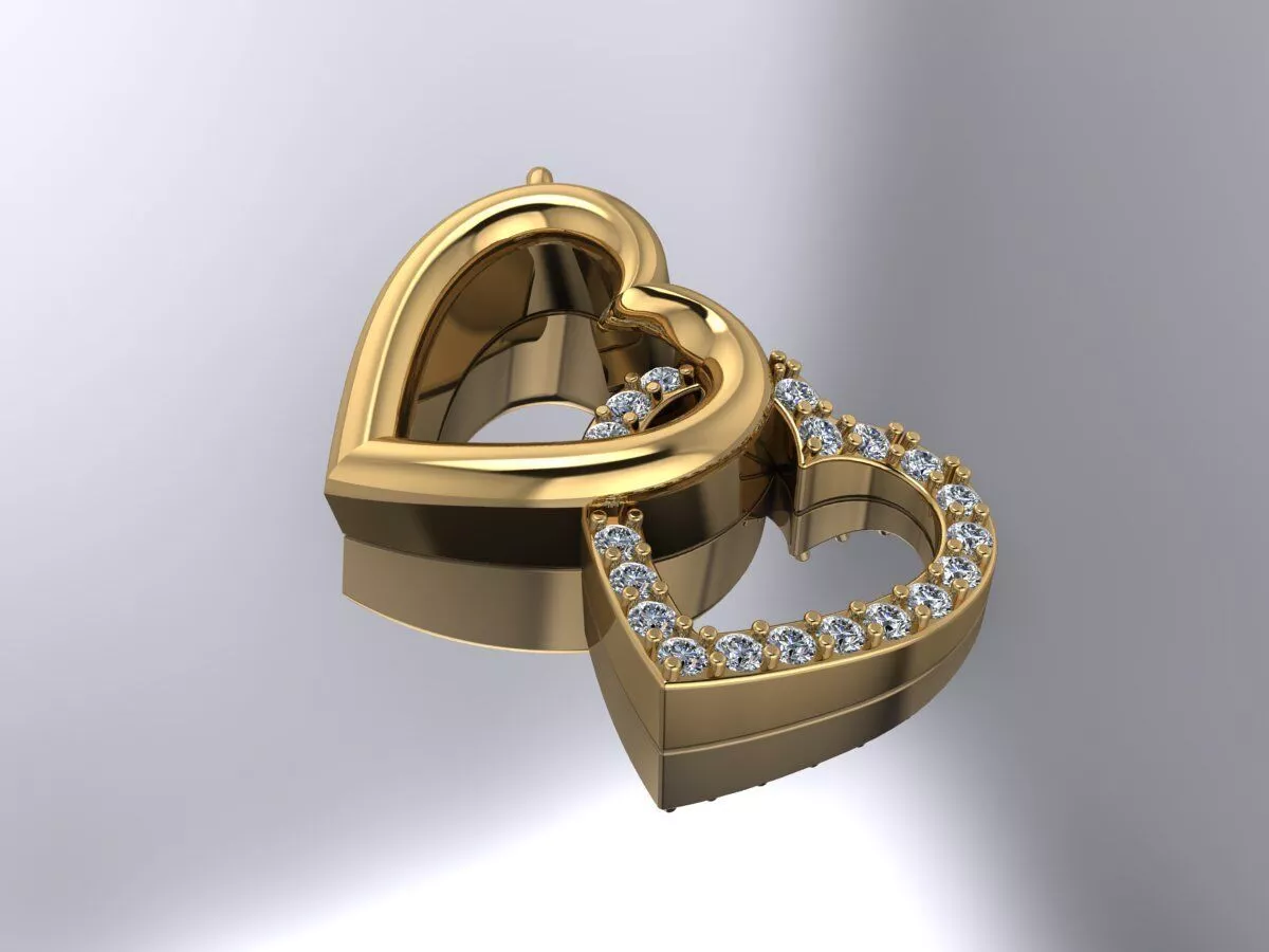 Heart Pendant Gold 3d model 3D print model