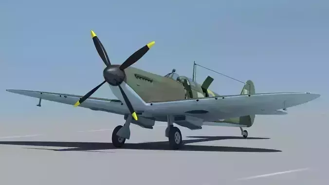 Spitfire wwii fighter plane 3D model