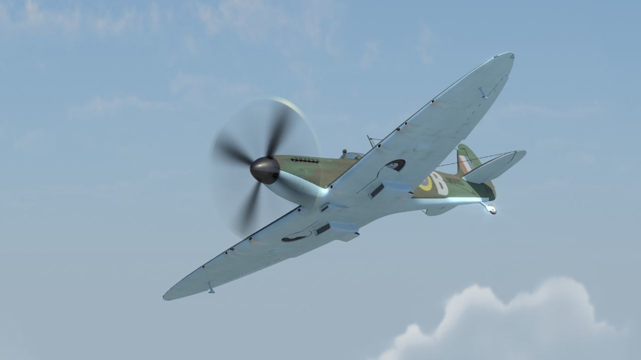Spitfire wwii fighter plane 3D model_5