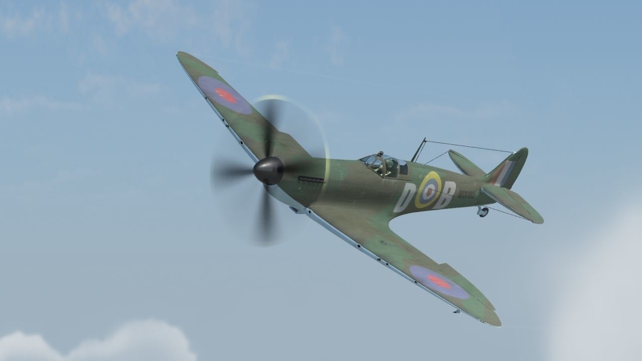 Spitfire wwii fighter plane 3D model_4