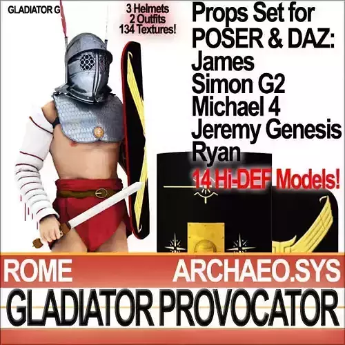 Roman Gladiator Provocator Props Poser Daz 3D model