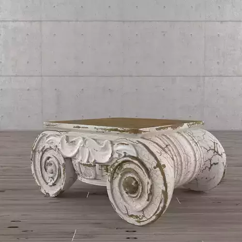 DISTRESSED IONIC CAPITAL COFFEE TABLE