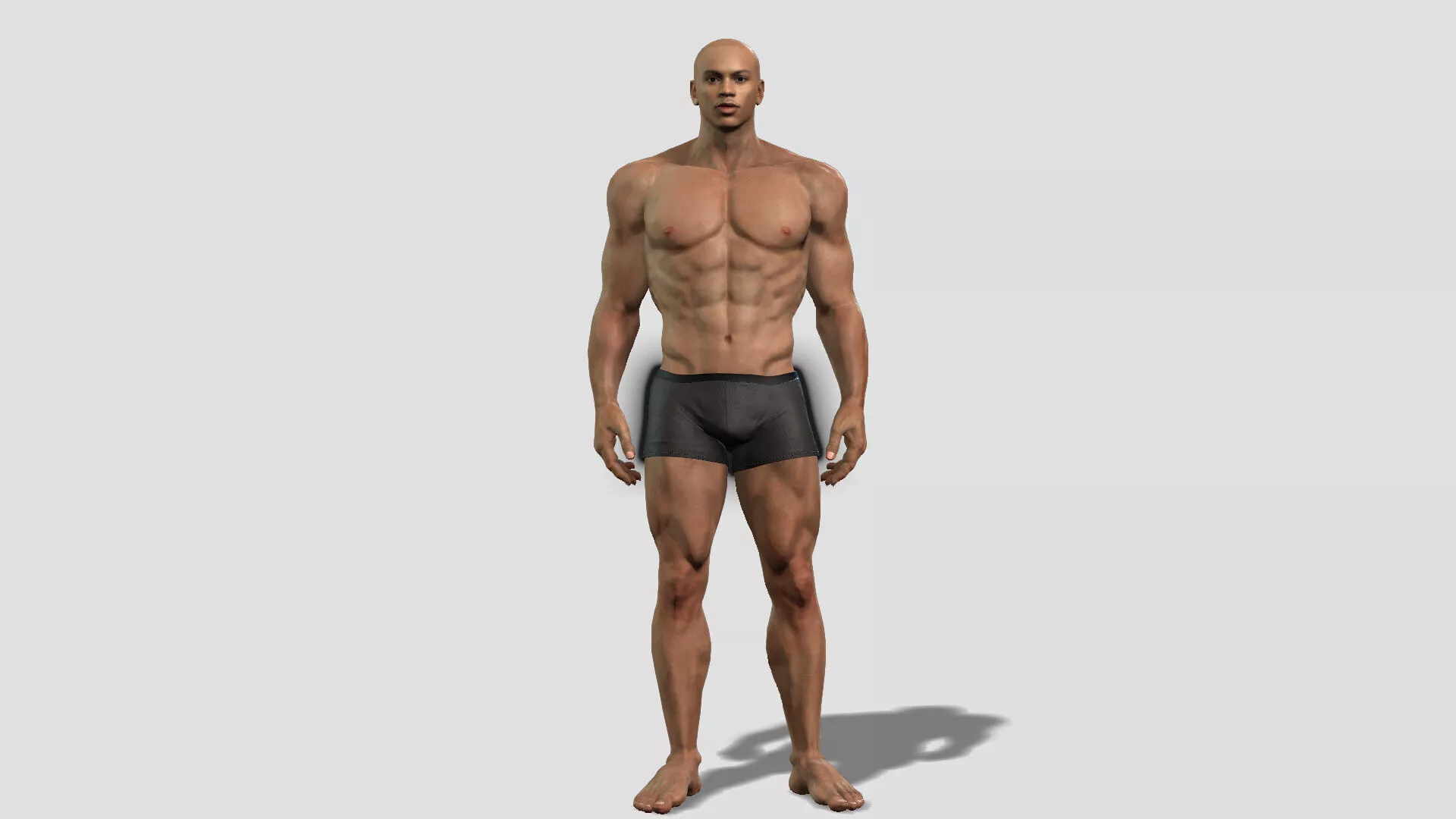 Muscular Black Male Character 3D Model 3D model