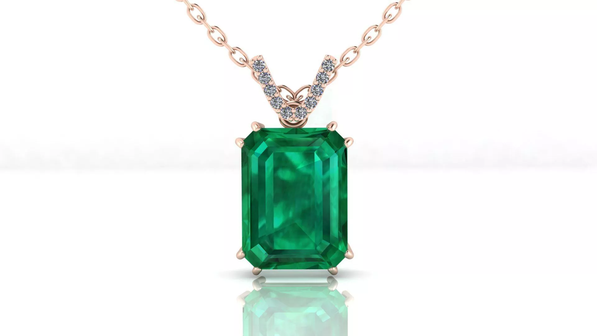 emerald cut jewelry pendant 3D print model
