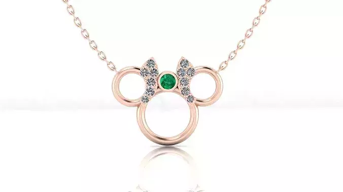minimal round emerald high jewelry pendant