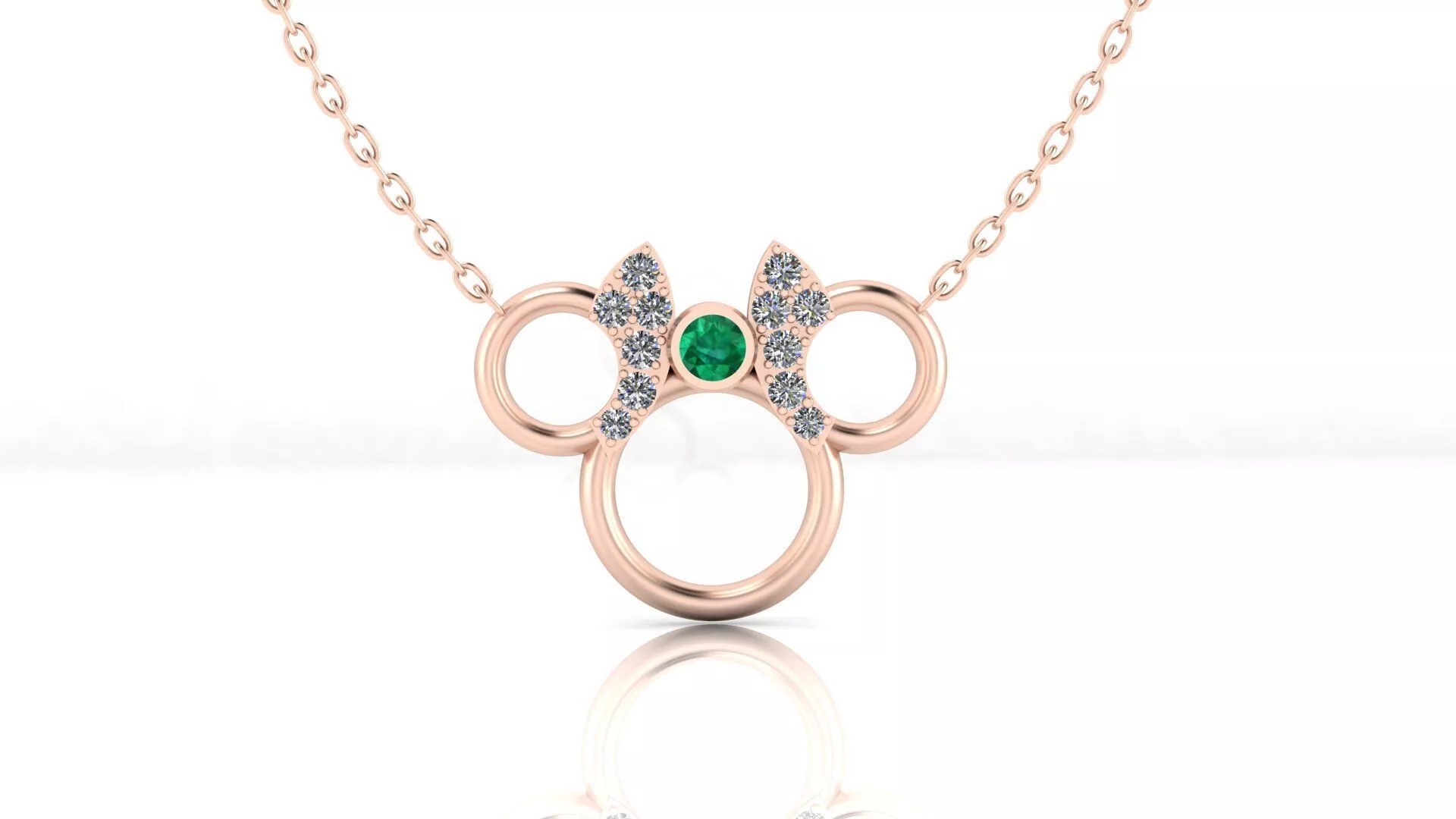 minimal round emerald high jewelry pendant 3D print model