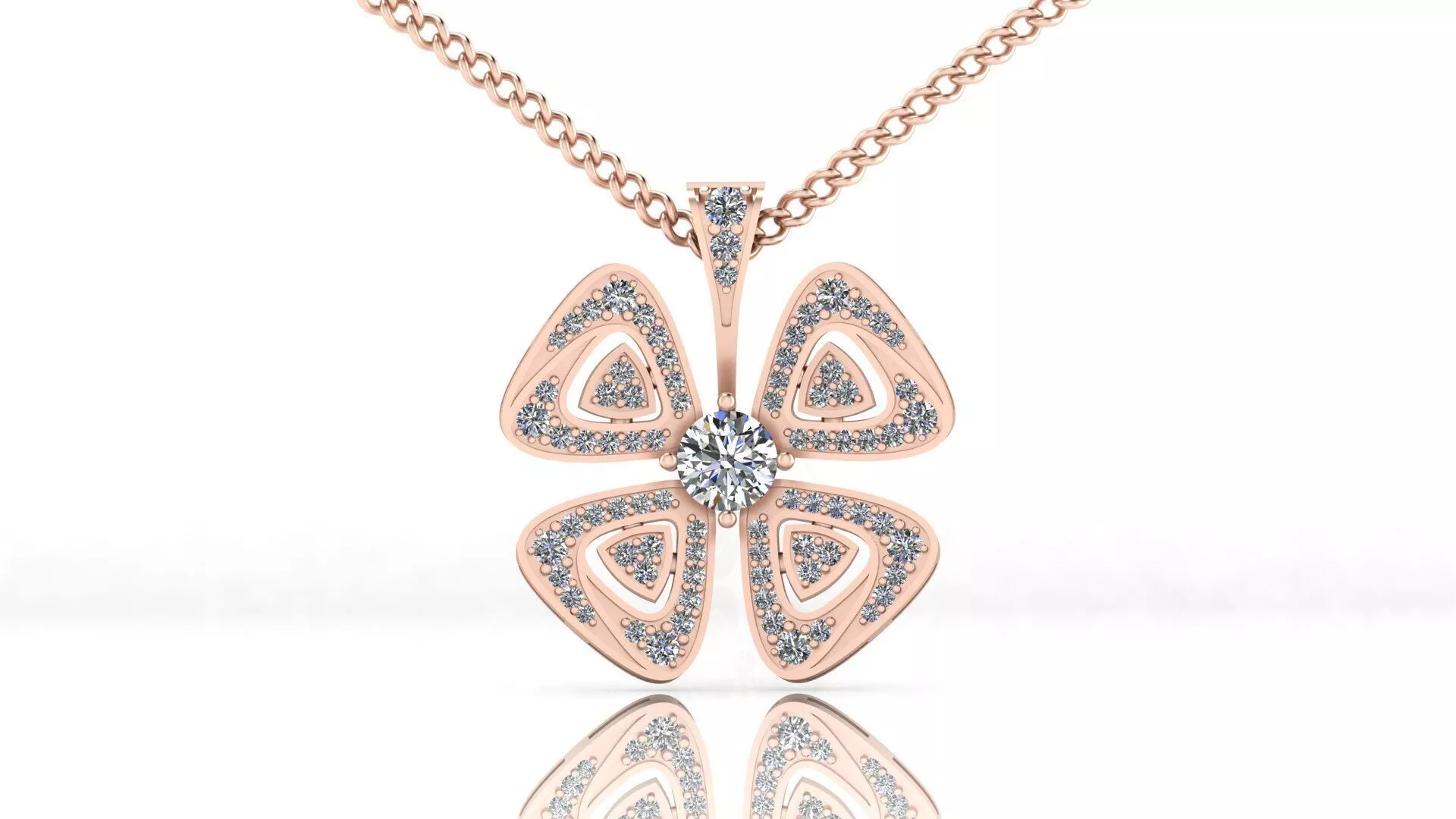 4 clover high jewelry pendant 3D print model