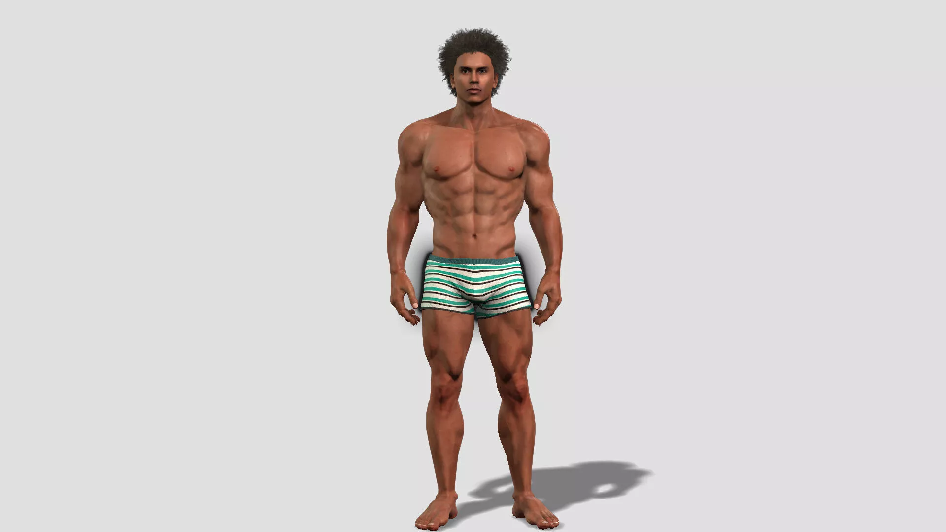Black Bodybuilder Character 3D Asset 3D model
