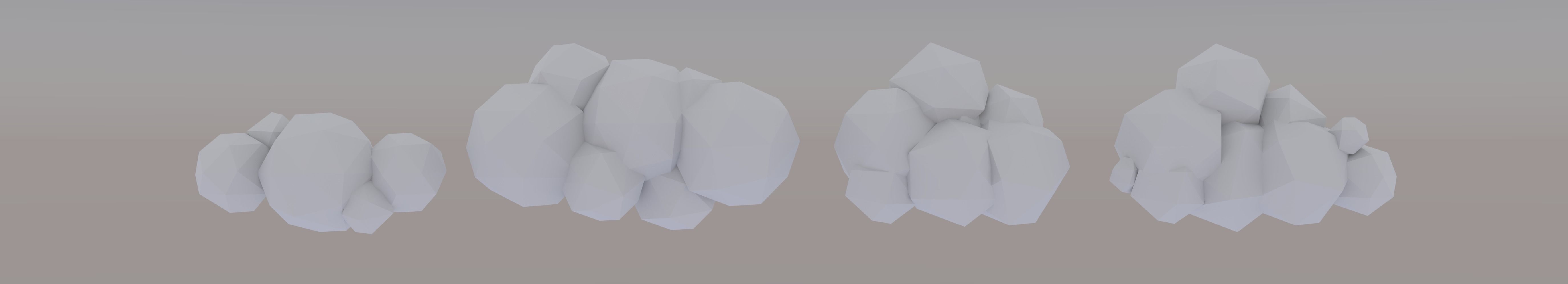 12 VR and Low Poly Clouds Low-poly 3D model_3