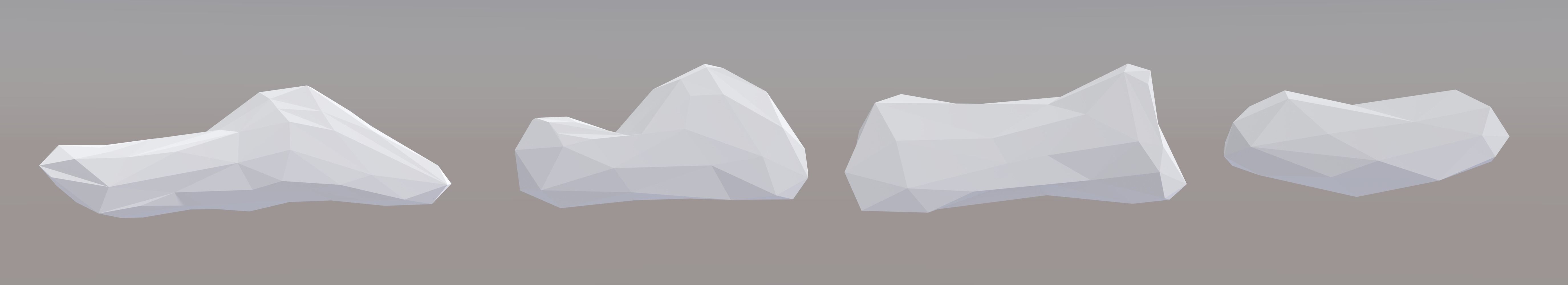 12 VR and Low Poly Clouds Low-poly 3D model_2